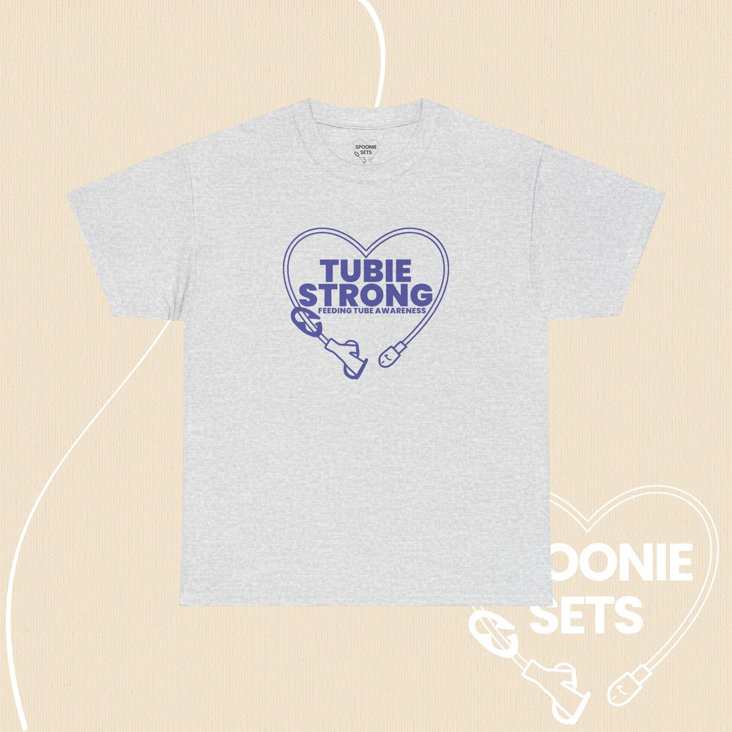 Tubie Strong T-Shirt: Feeding Tube Heart - Medical Awareness Tee