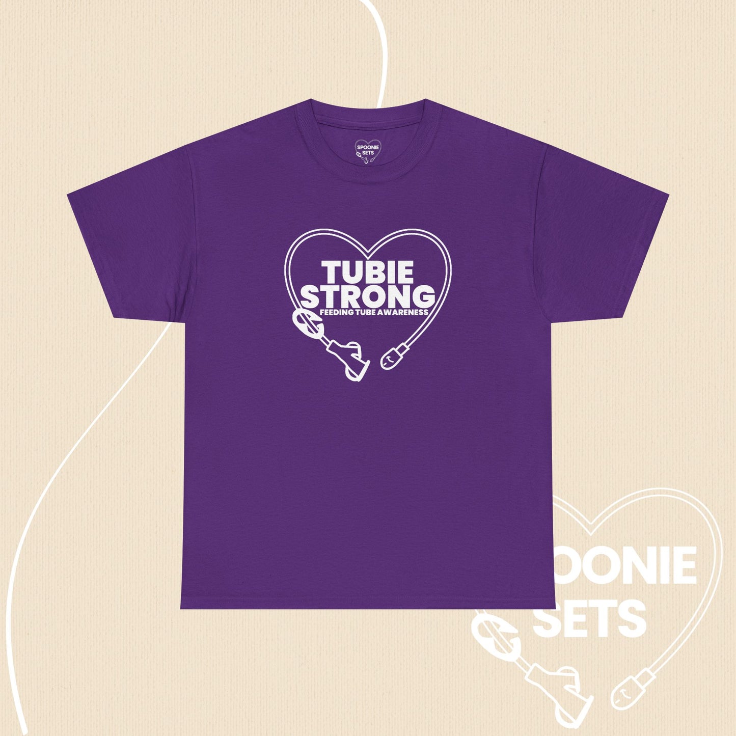 Tubie Strong T-Shirt: Feeding Tube Heart - Medical Awareness Tee