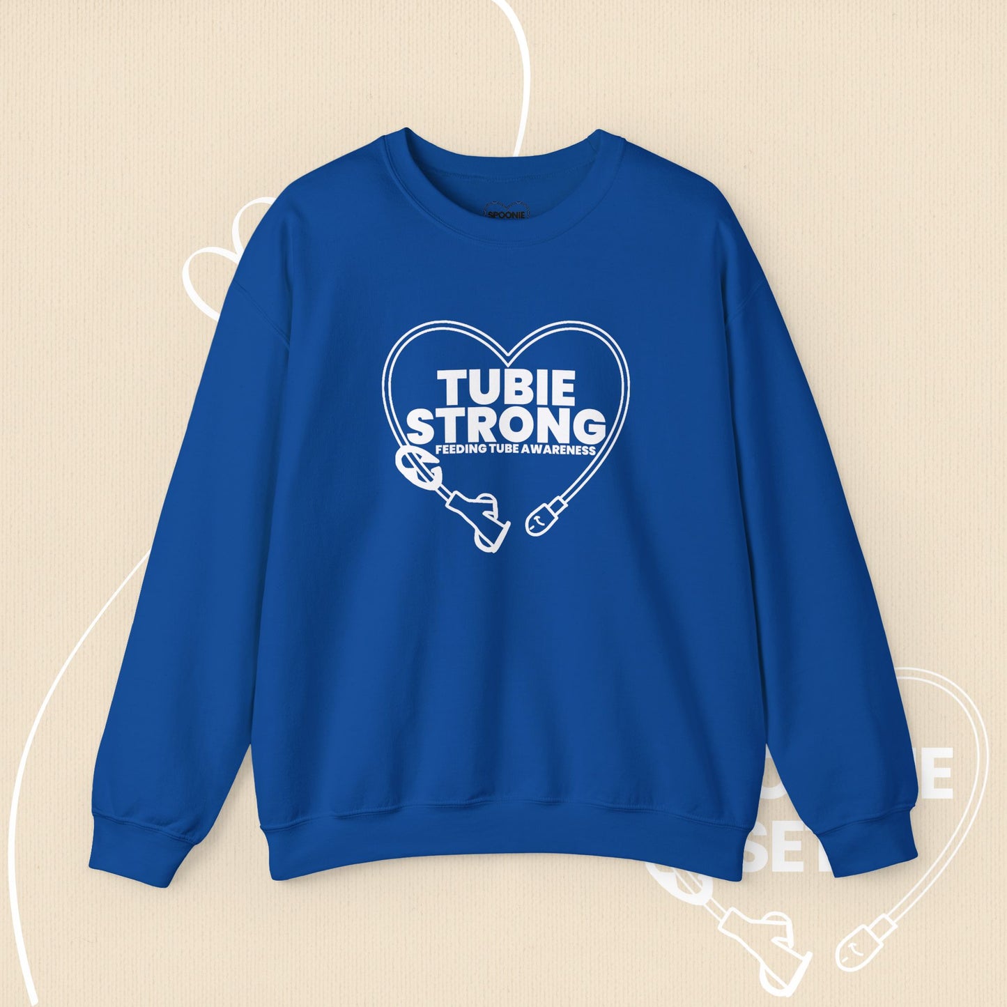 Tubie Strong Feeding Tube Heart Sweatshirt - Medical Awareness