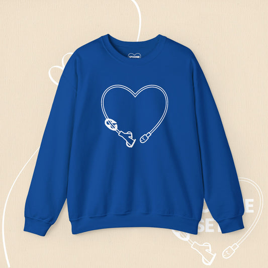 Feeding Tube Heart Sweatshirt - Medical Awareness - Chronic Illness Support-Sweatshirt-2-11859293774727047393-S-Royal-Spoonie Sets