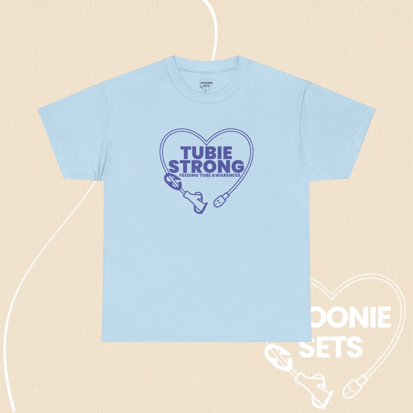 Tubie Strong T-Shirt: Feeding Tube Heart - Medical Awareness Tee