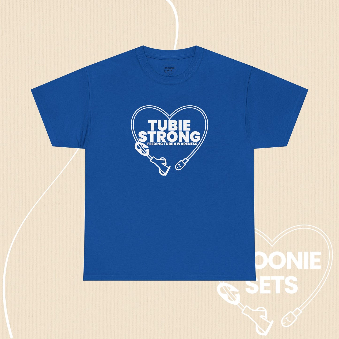 Tubie Strong T-Shirt: Feeding Tube Heart - Medical Awareness Tee