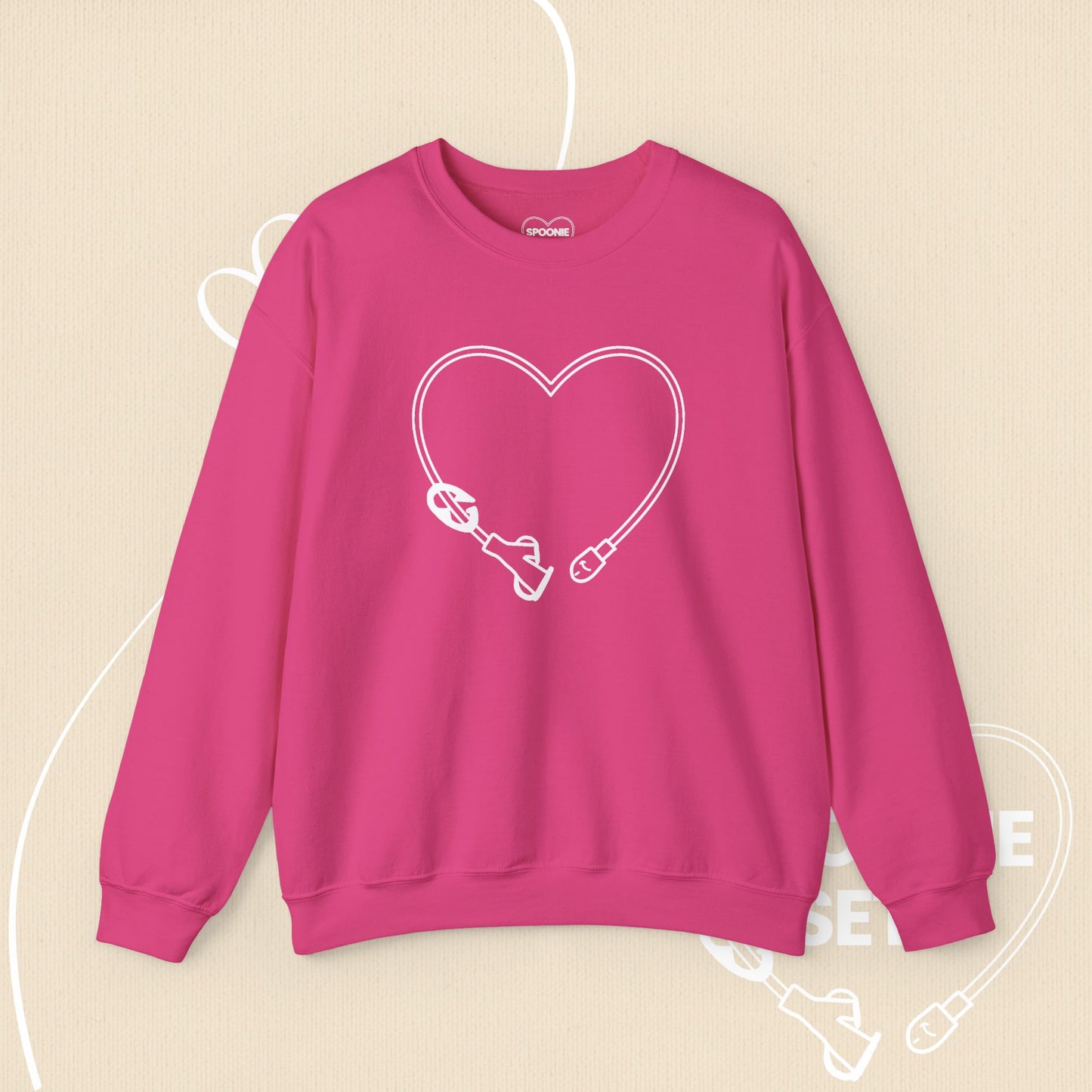 Feeding Tube Heart Sweatshirt - Medical Awareness - Chronic Illness Support