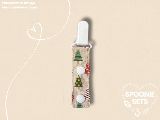 Port Cover - Cream Metallic Christmas Trees for G/GJ/J Feeding Tubes-2-Spoonie Sets