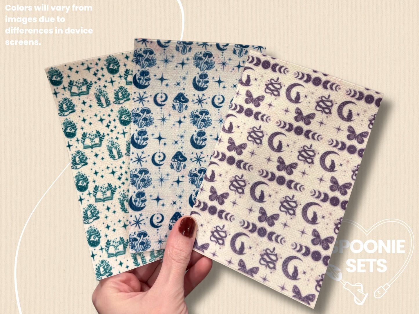Witchy Tubie Tape: Green Potions, Purple Magic, Blue Mushrooms - Decorative Tape for Feeding Tubes
