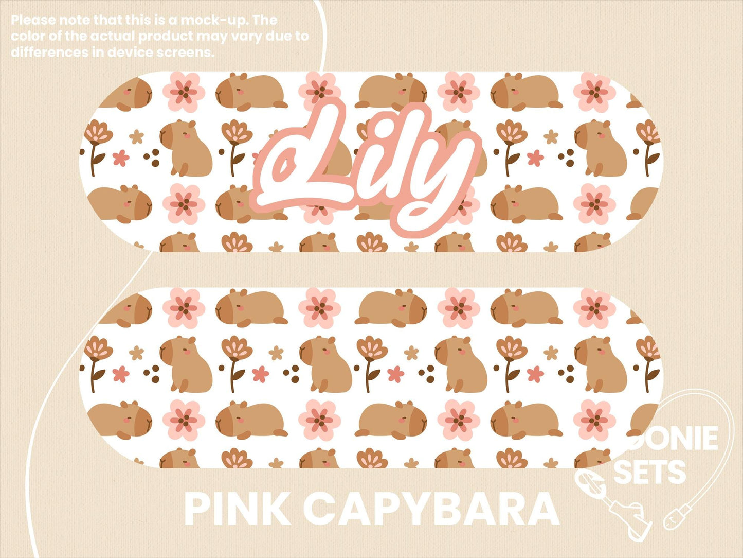Feeding Tube Pump Sticker: Animal Designs - Capybara, Sloth