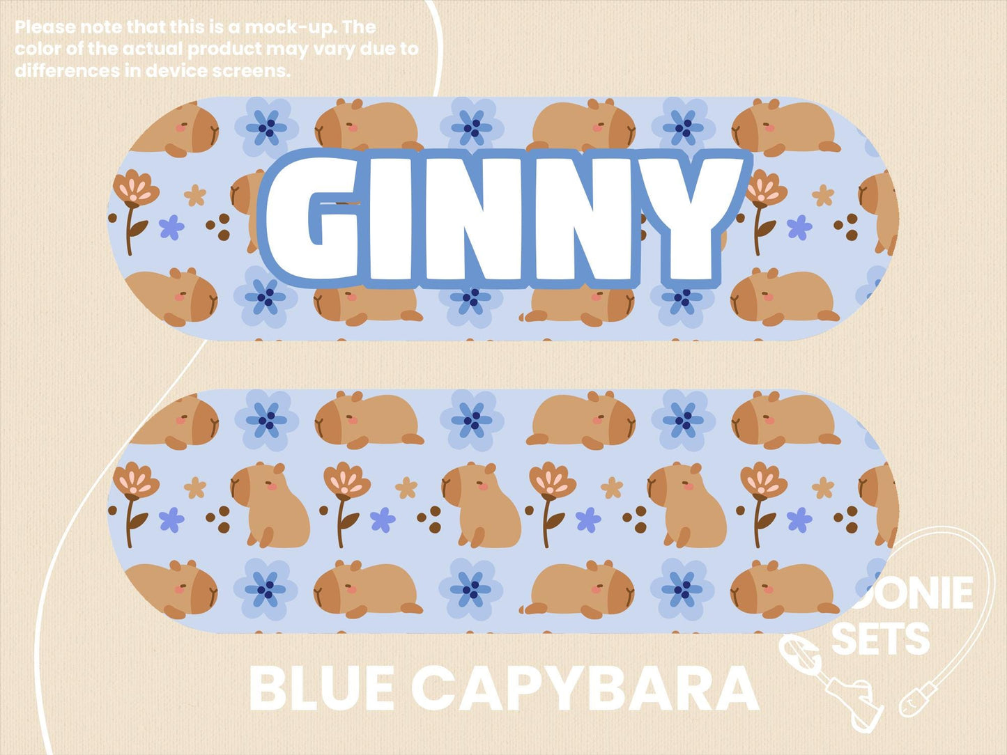 Feeding Tube Pump Sticker: Animal Designs - Capybara, Sloth