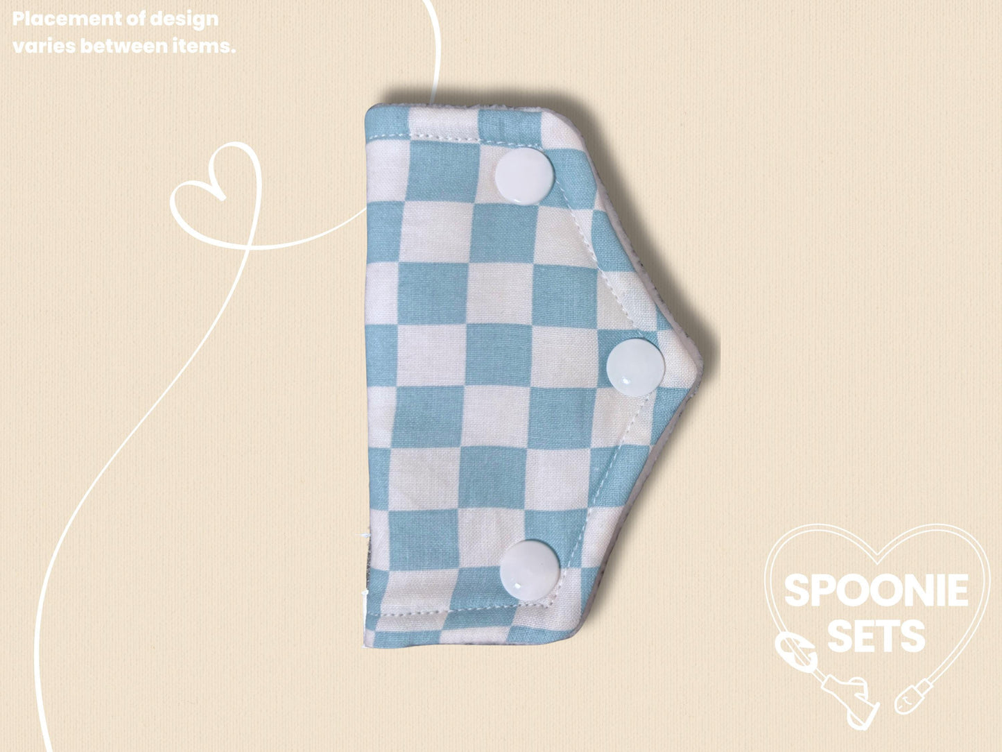 Port Cover - Blue and White Checkered Print for NG/NJ/G/GJ/J Feeding Tubes