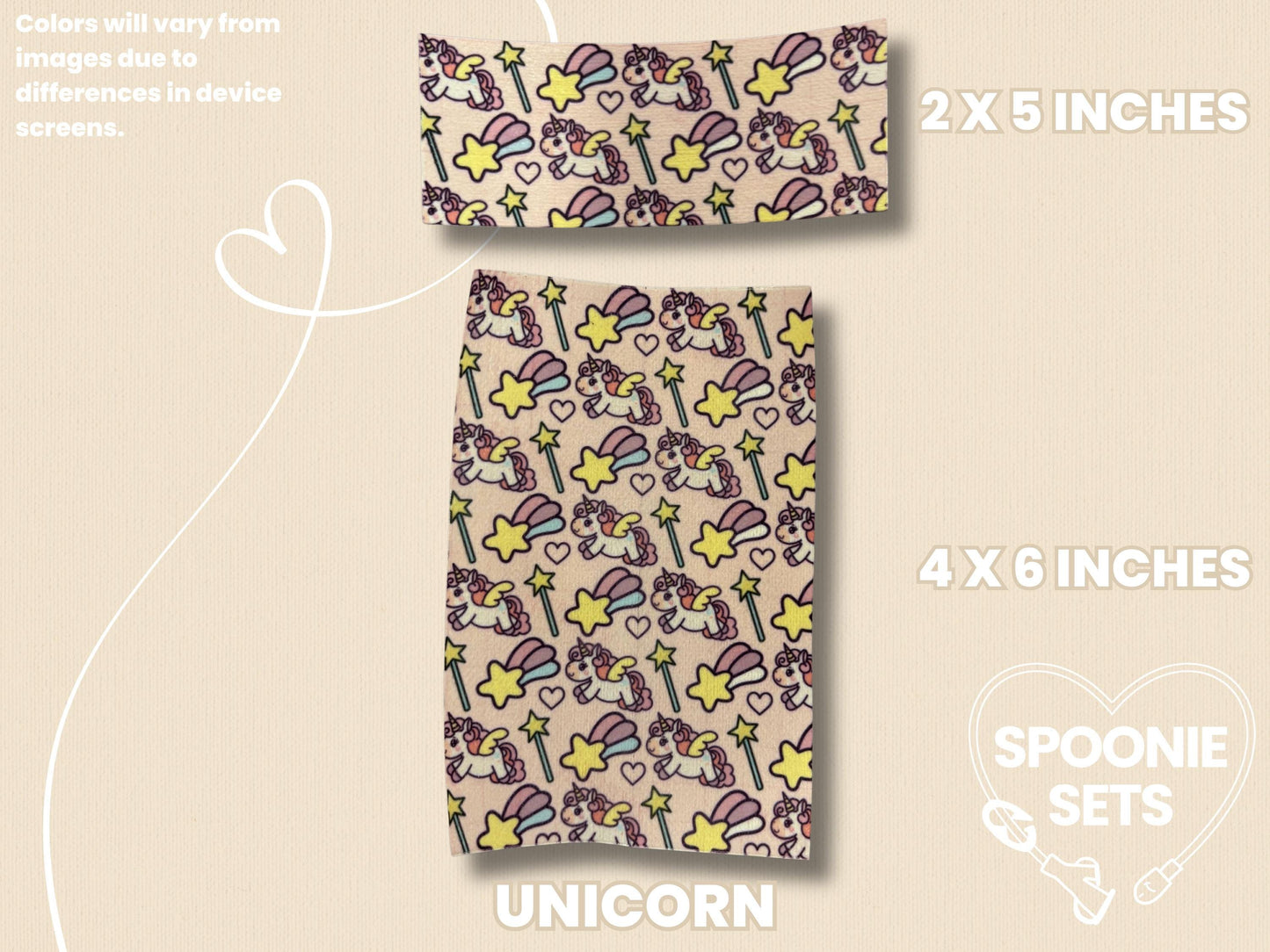 Fantasy Animals Tubie Tape: Unicorn, Dragon, Mushroom Fairy-5-TPE-4X6-016-003-Unicorn-4 x 6 Inches-Spoonie Sets