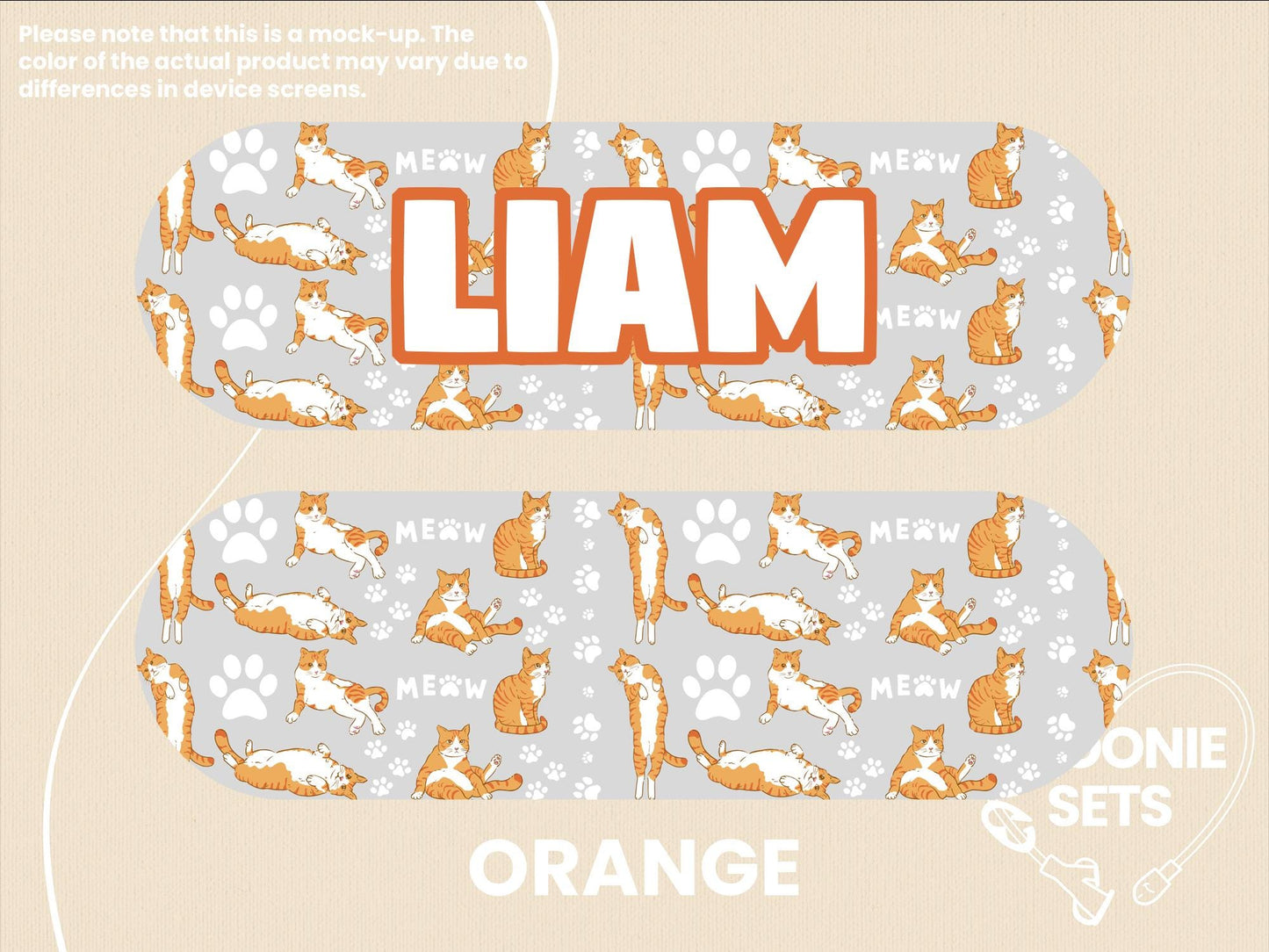 Cat Feeding Tube Pump Sticker: Bows, Cowgirl Kittens, Hearts, Orange, Beans
