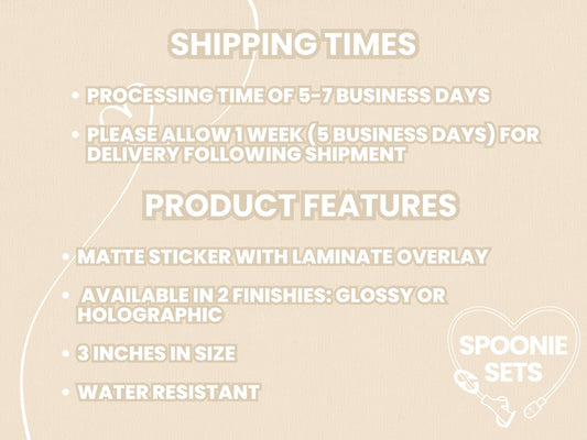 Tubie Festive Reindeer Sticker: Feeding Tube Awareness Christmas Gift-2-Spoonie Sets