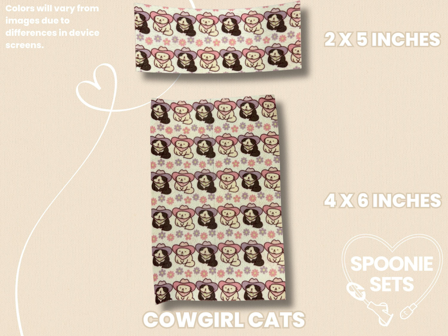 Cats Tubie Tape: Paws, Orange, Bows - Decorative Feeding Tube & Central Line Tape-7-TPE-4X6-015-005-Cowgirl Cats-4 x 6 Inches-Spoonie Sets