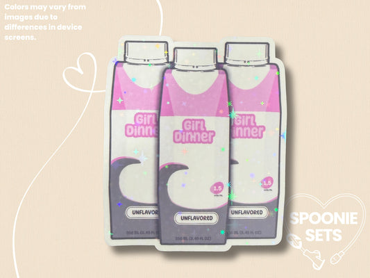 Girl Dinner Formula Bottles Sticker: Holo Glitter Tubie Decal-1-Spoonie Sets