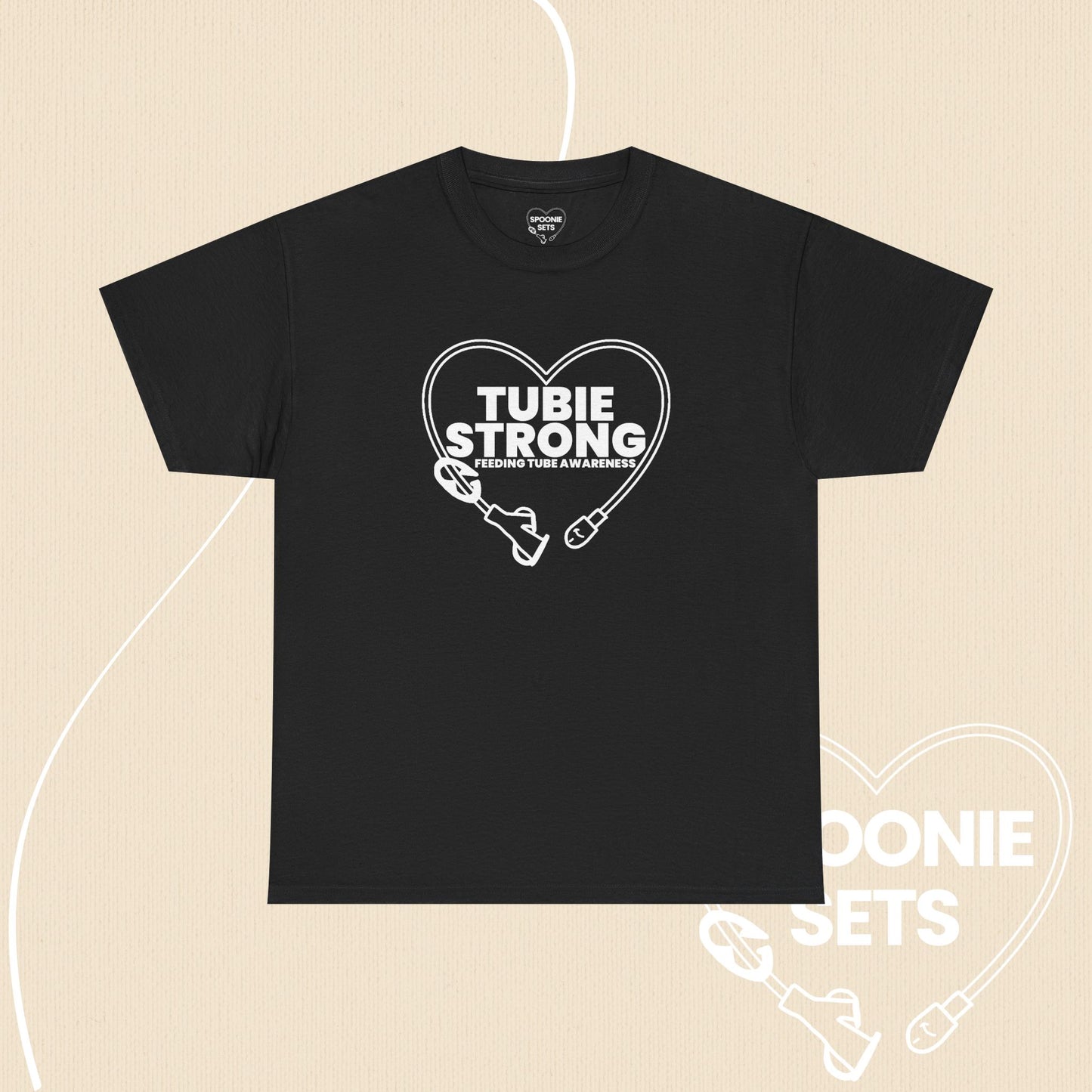 Tubie Strong T-Shirt: Feeding Tube Heart - Medical Awareness Tee