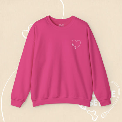 Heart Feeding Tube Sweatshirt: Medical Awareness, Chronic Illness Support-Sweatshirt-4-19437403906141726785-S-Heliconia-Spoonie Sets