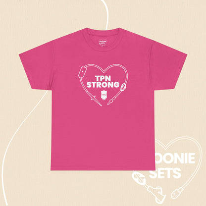 TPN Strong Heart T-Shirt: Parenteral Nutrition Awareness-T-Shirt-4-10171431967579462984-Heliconia-S-Spoonie Sets