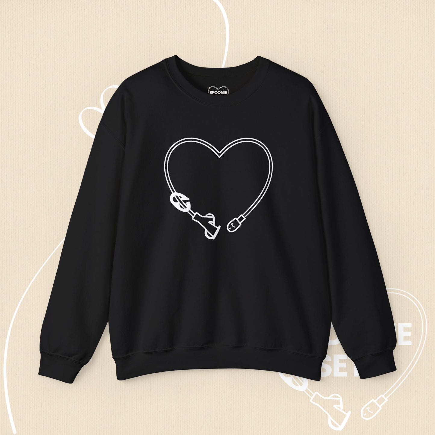 Feeding Tube Heart Sweatshirt - Medical Awareness - Chronic Illness Support