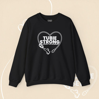Tubie Strong Feeding Tube Heart Sweatshirt - Medical Awareness-Sweatshirt-3-30787953182161457898-S-Black-Spoonie Sets