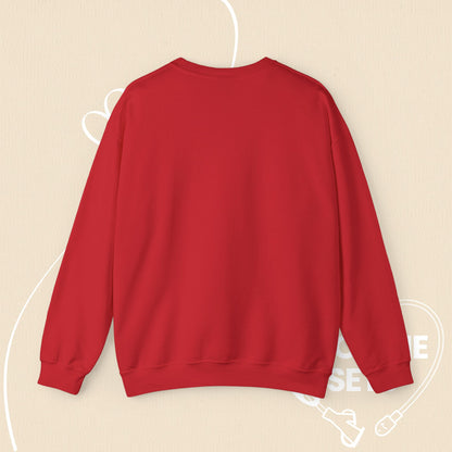 Christmas Feeding Tube Heart Sweatshirt: Festive Medical Awareness and Chronic Illness Support-Sweatshirt-4-Spoonie Sets