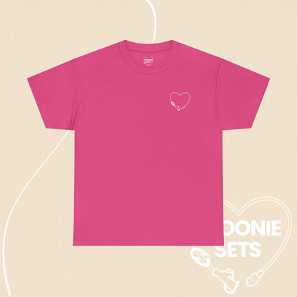 Heart Feeding Tube T-Shirt: Medical Awareness, Chronic Illness Tee-T-Shirt-4-89389856499263790392-Heliconia-S-Spoonie Sets