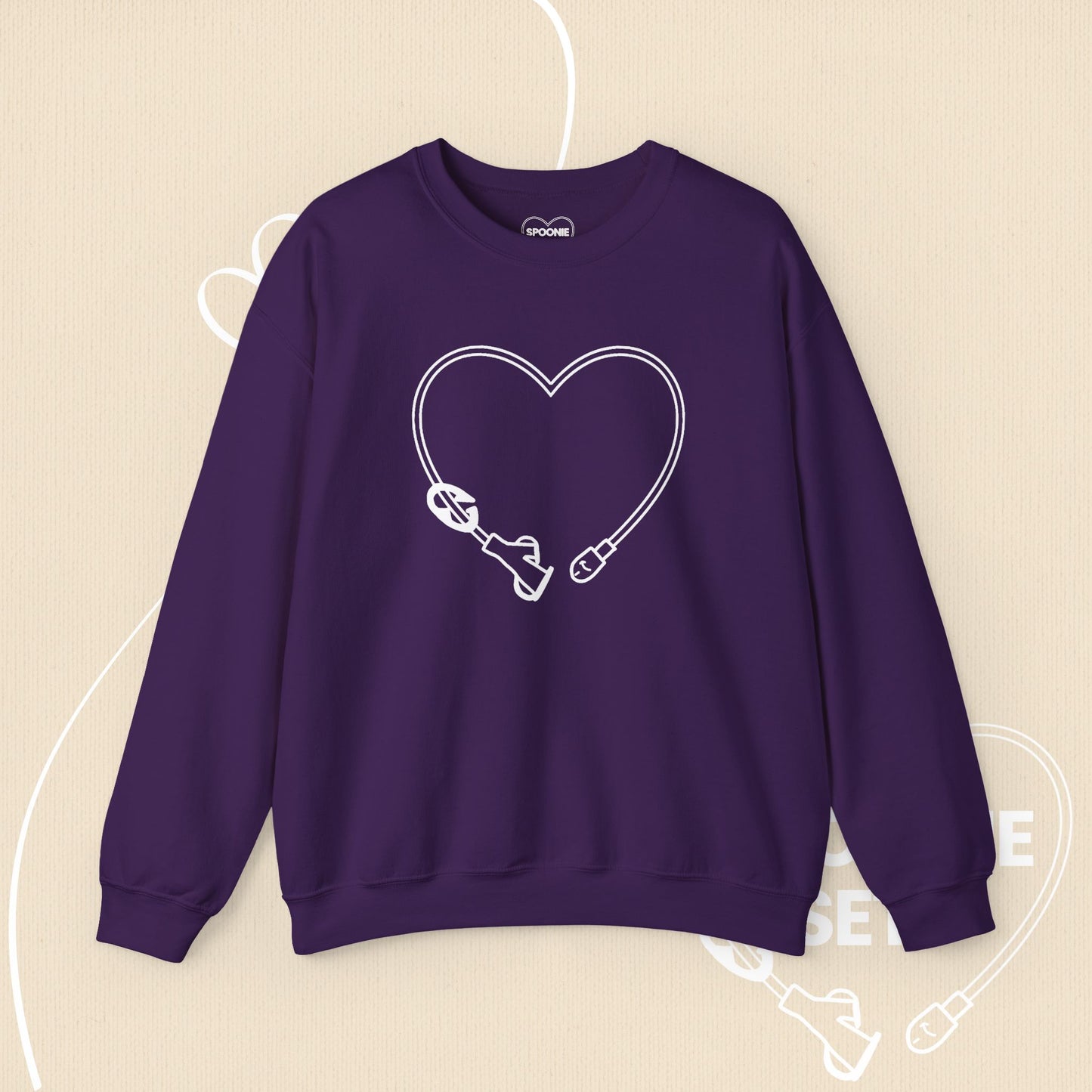 Feeding Tube Heart Sweatshirt - Medical Awareness - Chronic Illness Support