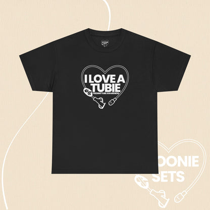 I Love a Tubie Feeding Tube Heart T-Shirt: Medical Awareness Tee-T-Shirt-1-21424673064301088944-Black-S-Spoonie Sets