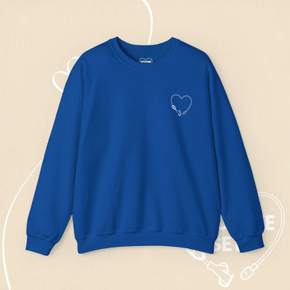 Heart Feeding Tube Sweatshirt: Medical Awareness, Chronic Illness Support-Sweatshirt-2-22745299804498258855-S-Royal-Spoonie Sets
