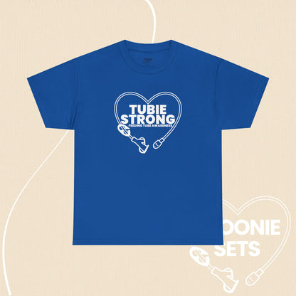 Tubie Strong T-Shirt: Feeding Tube Heart - Medical Awareness Tee-T-Shirt-5-90347742314844646610-Royal-S-Spoonie Sets