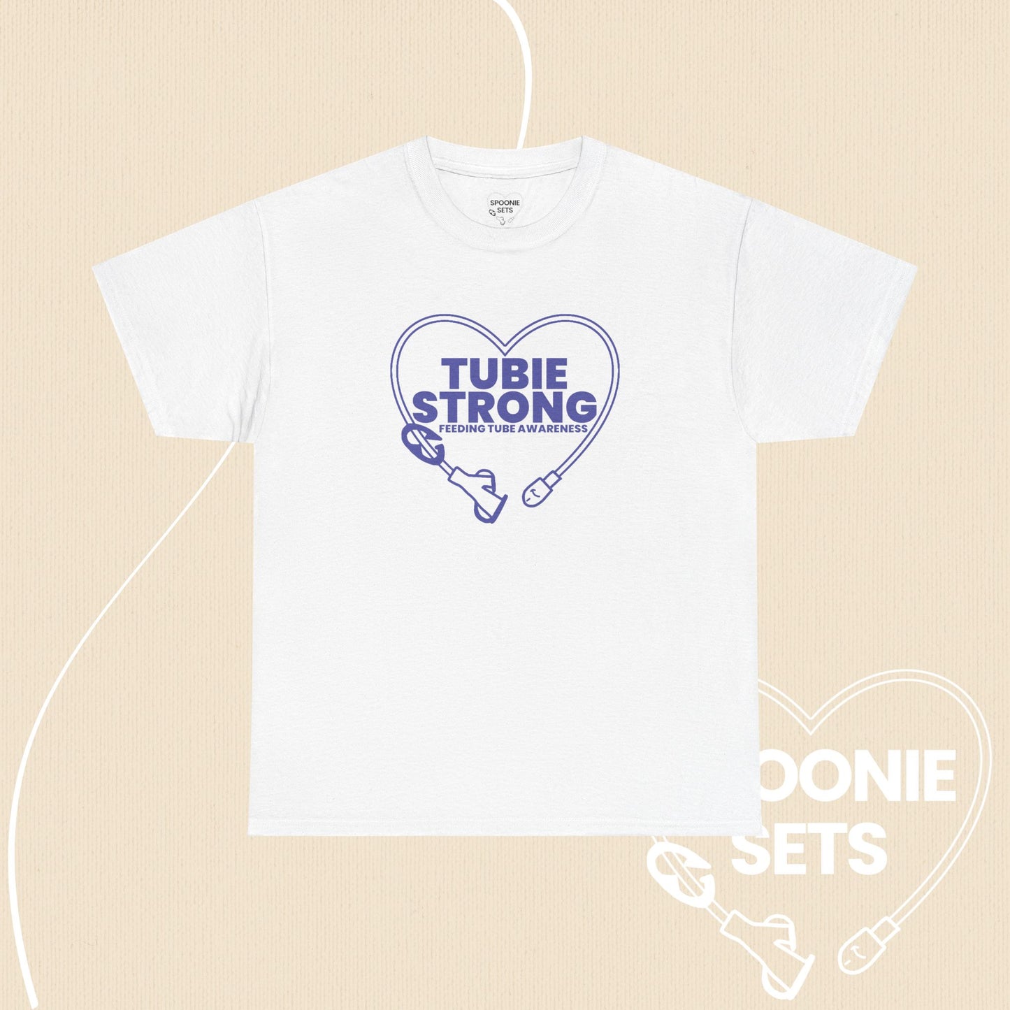 Tubie Strong T-Shirt: Feeding Tube Heart - Medical Awareness Tee