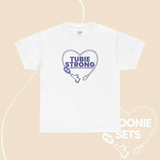 Tubie Strong T-Shirt: Feeding Tube Heart - Medical Awareness Tee