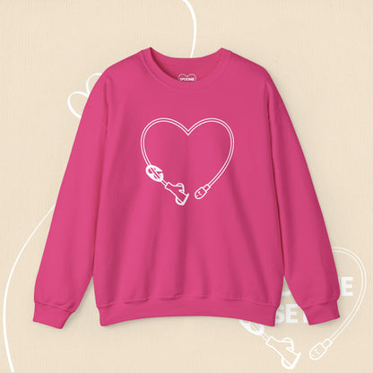Feeding Tube Heart Sweatshirt - Medical Awareness - Chronic Illness Support-Sweatshirt-4-33832190887347214118-S-Heliconia-Spoonie Sets