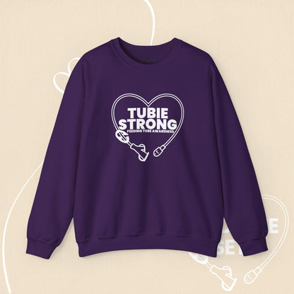 Tubie Strong Feeding Tube Heart Sweatshirt - Medical Awareness-Sweatshirt-6-20519776873801443072-S-Purple-Spoonie Sets