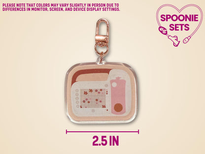 Keychain with dimensions of 2.5 inches underneath