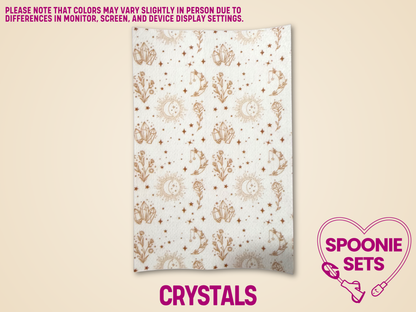 White hypafix tape with brown crystals.
