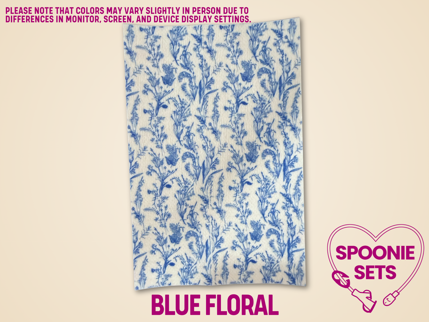 Chinoiserie blue floral Hypafix tubie tape sheet for feeding tubes and central lines.