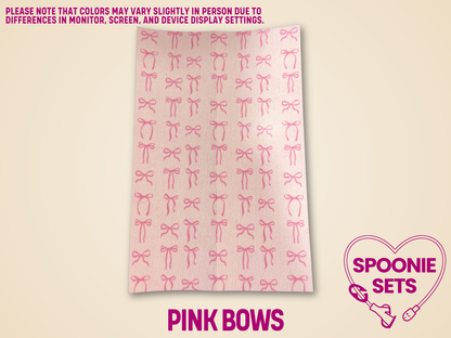 Pink Hypafix tubie tape sheet with a pattern of small pink bows.