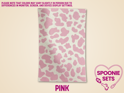 Pink cow print Hypafix tubie tape sheet.