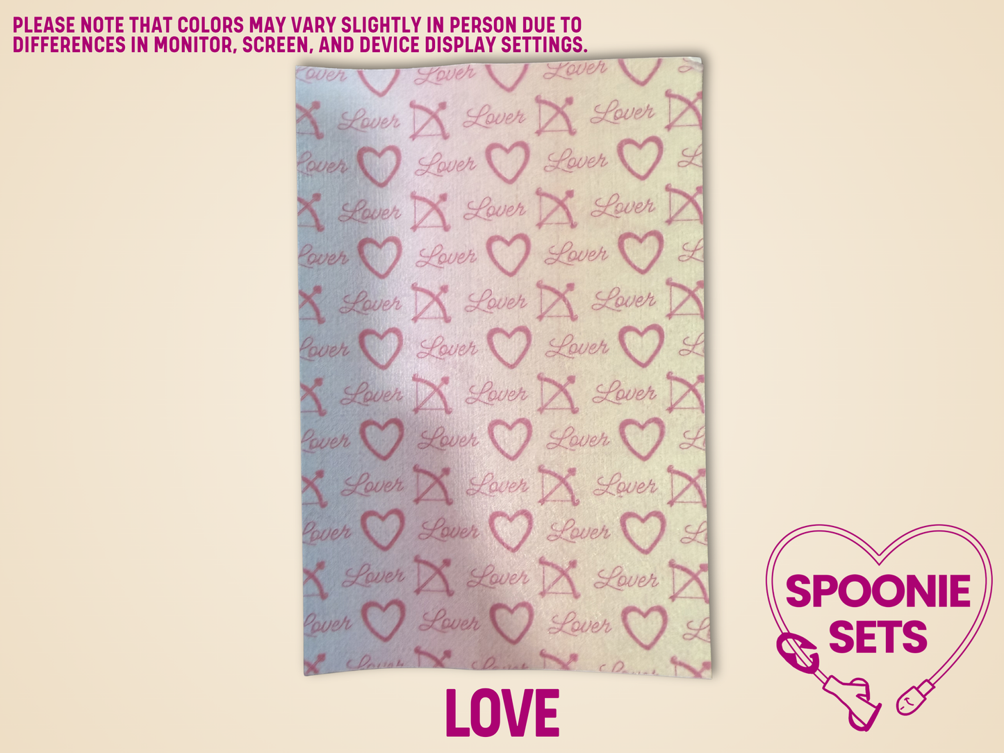 Decorative Hypafix tubie tape sheets with "Lover" text, hearts, and arrows.