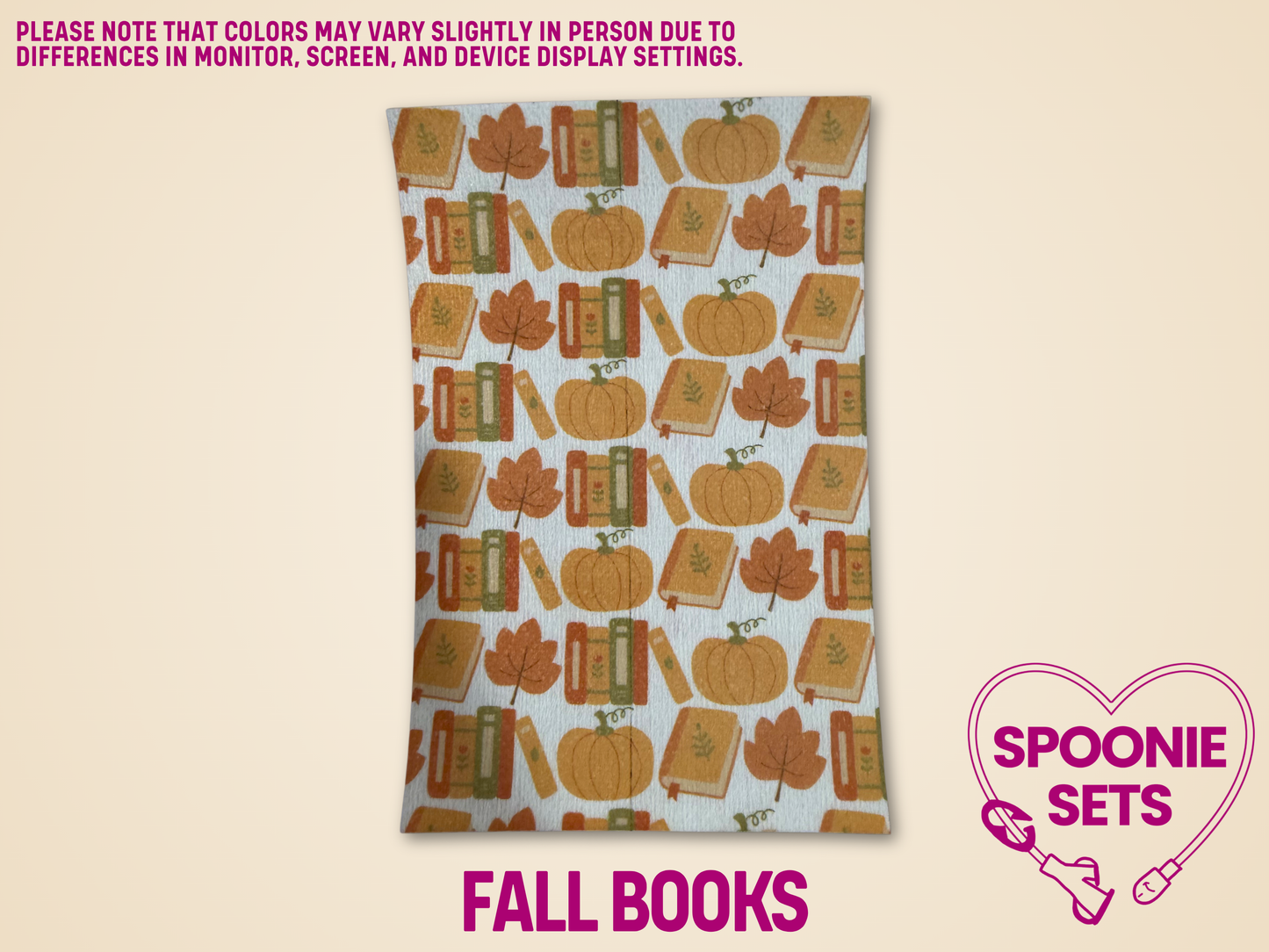 Sheet of Fall Books tubie tape with pumpkins, leaves, and books.