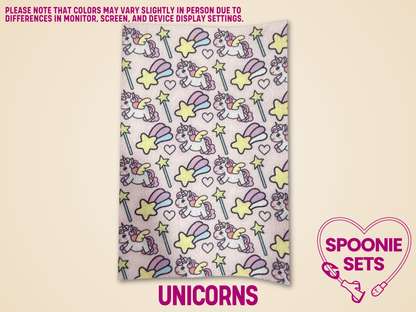 Hypafix tape with repeating unicorn and shooting star pattern.