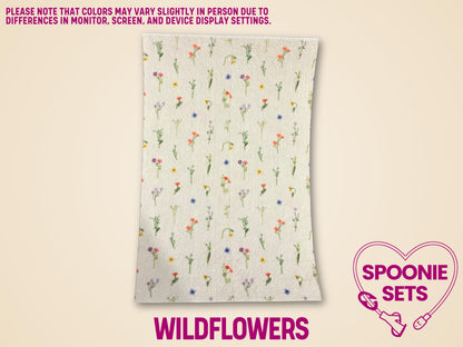 Wildflowers tubie tape sheet with small, colorful floral designs on a light background.