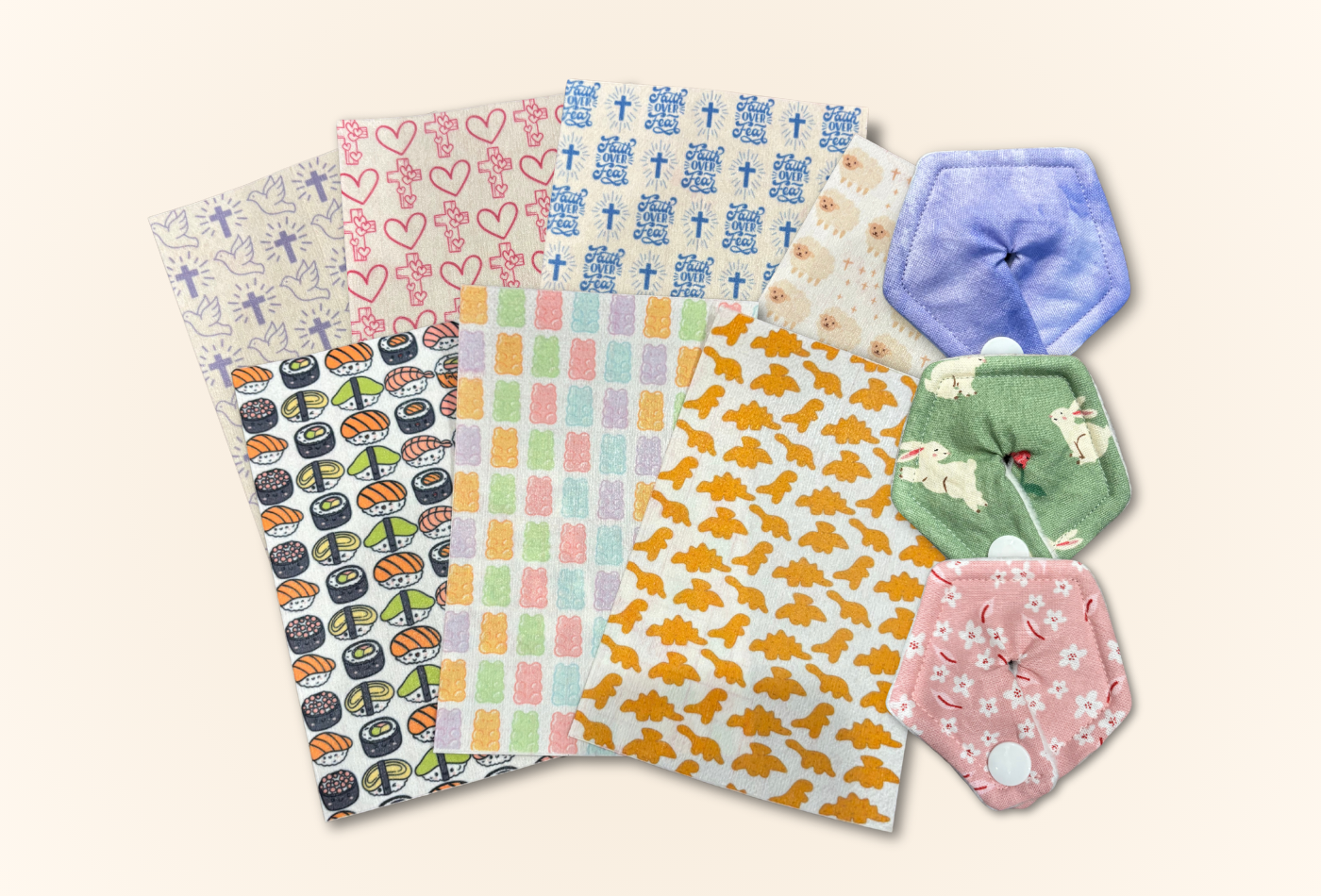 Tubie tape and tubie pads in various designs