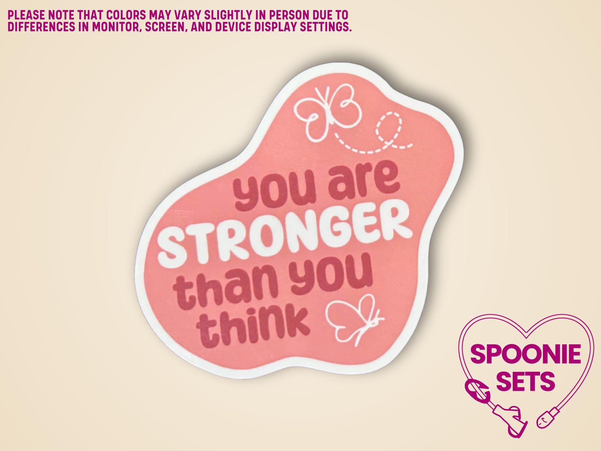 Motivational Sticker: You Are Stronger Than You Think - Chronic Illness Support