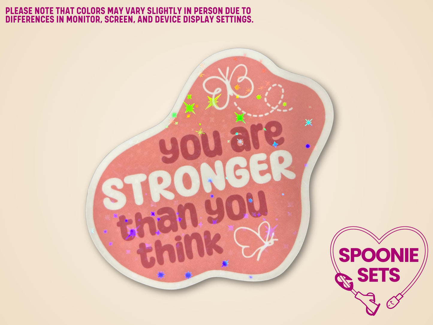 Motivational Sticker: You Are Stronger Than You Think - Chronic Illness Support