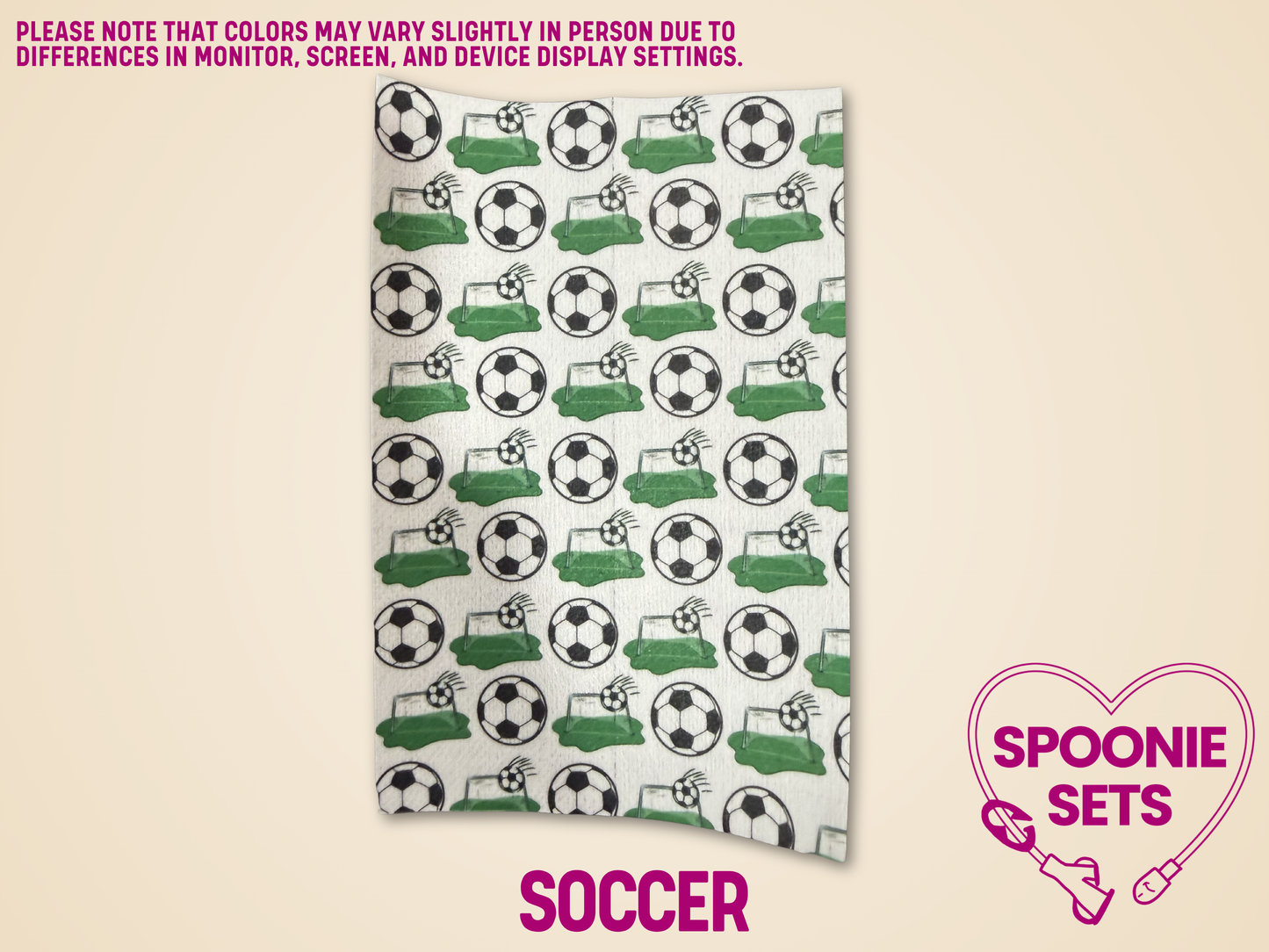 Two white Hypafix tubie tape sheets with a green soccer field and ball pattern.
