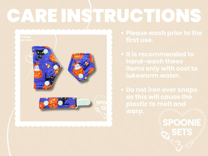 Tubie Pad - Purple Halloween Cats, Pumpkins, and Ghosts-2-Spoonie Sets