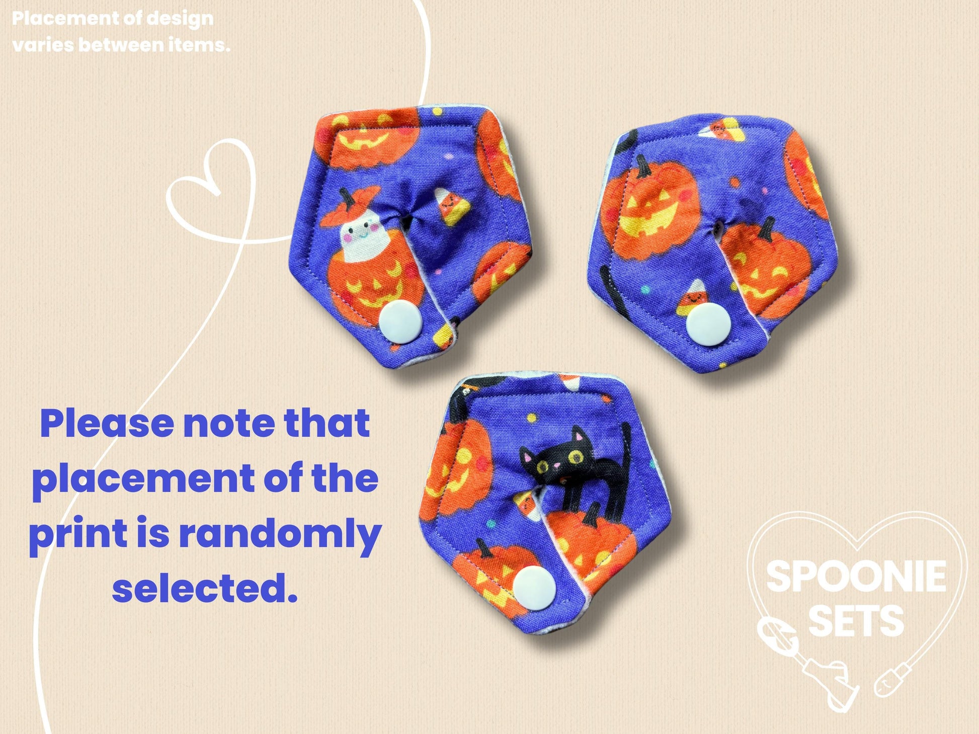 Tubie Pad - Purple Halloween Cats, Pumpkins, and Ghosts-1-Spoonie Sets