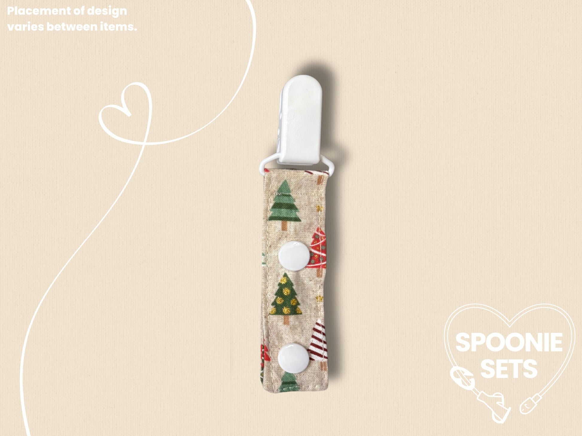 Port Cover - Cream Metallic Christmas Trees for G/GJ/J Feeding Tubes