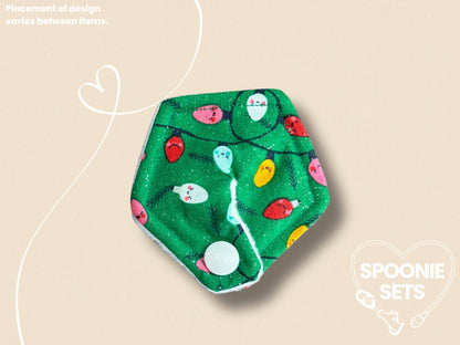 Tubie Pad - Glitter Rainbow Christmas Lights for G/GJ/J Feeding Tubes-1-Spoonie Sets