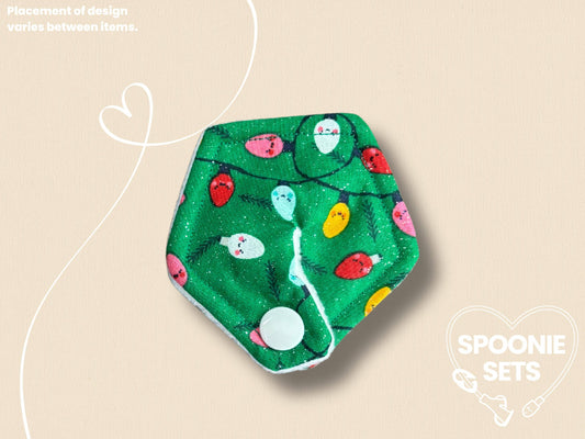 Tubie Pad - Glitter Rainbow Christmas Lights for G/GJ/J Feeding Tubes-1-Spoonie Sets